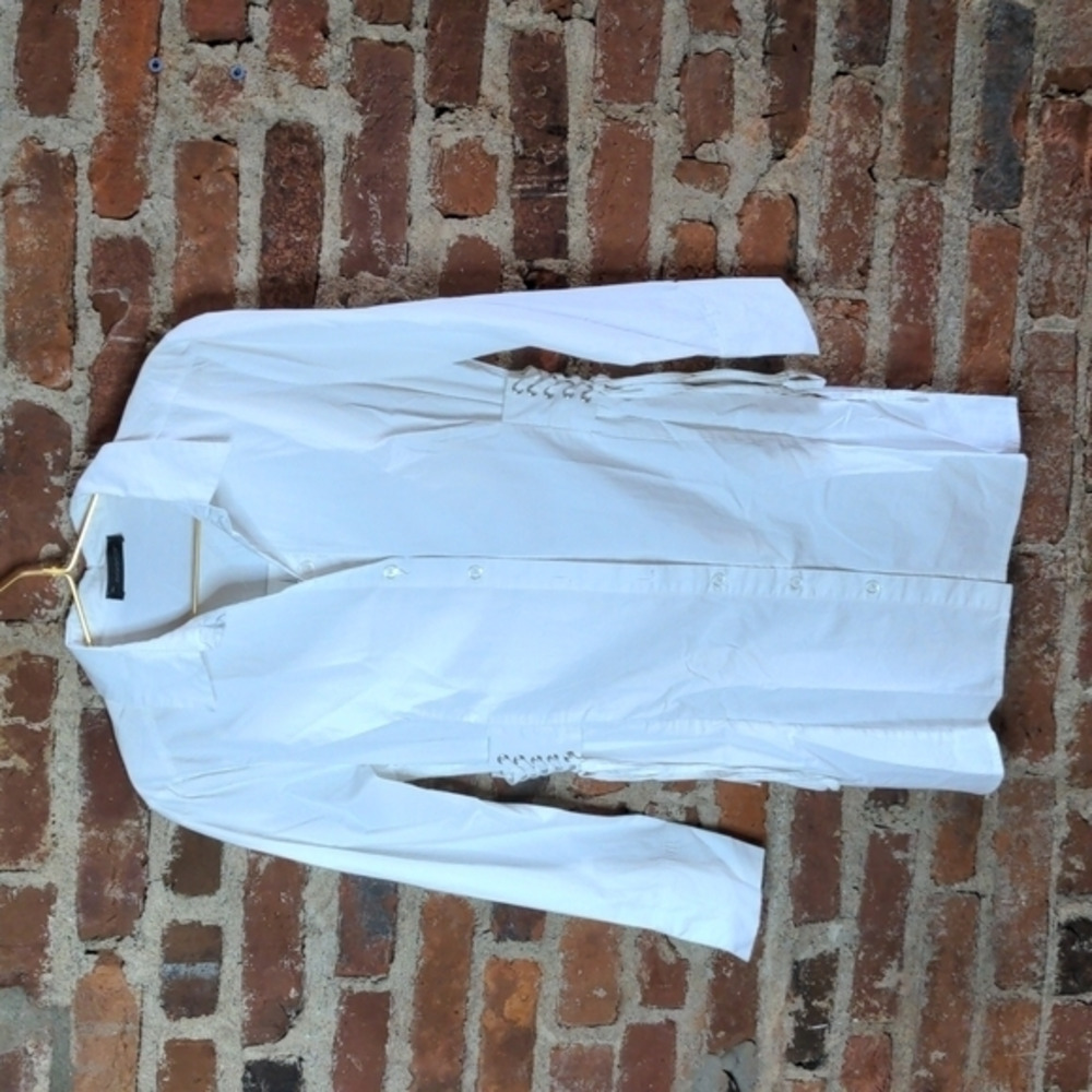 Ziggo Medium White Shirt Dress with‎ Cinch Waist